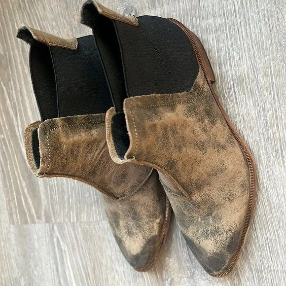 Free People Dark Horse Taupe Leather Ankle Chelsea Boots - Picture 6 of 10